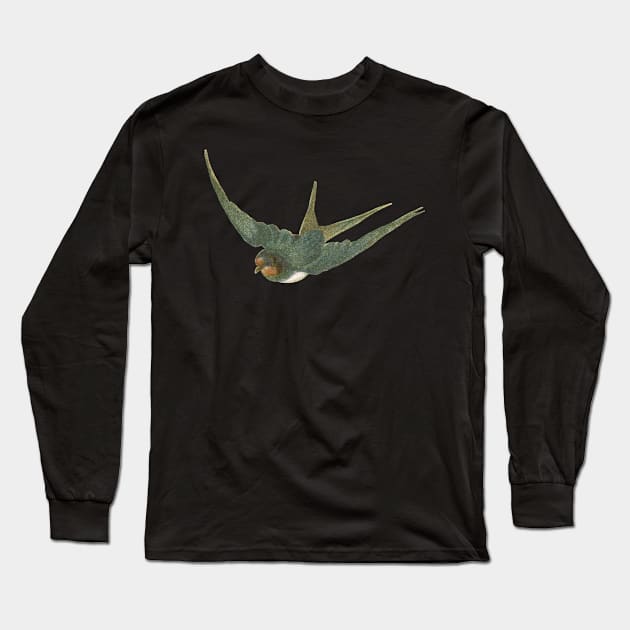 Vintage Swallow Long Sleeve T-Shirt by Shy Guy Creative